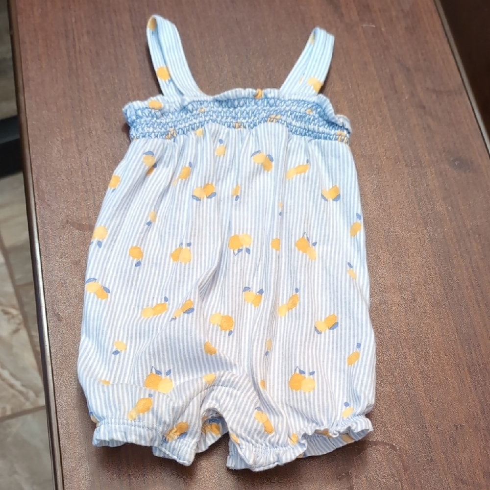 Blue and Yellow Striped Kids Romper
